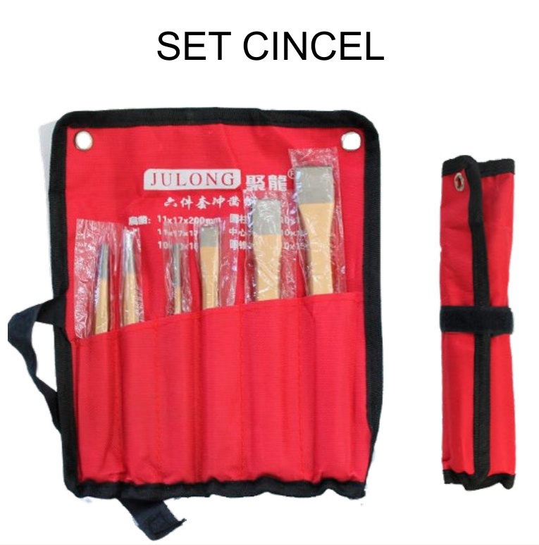 [EB-TL44806] Set Cincel Albañilería 6 Pzas con Estuche Enrollable Acero — Caja x40 pzas