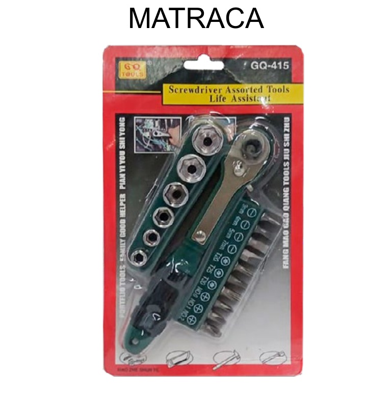 [EB-TL43467] Matraca con Puntas y Dados 3-4-5-7mm Trinquete Compacta — Caja x96 pzas