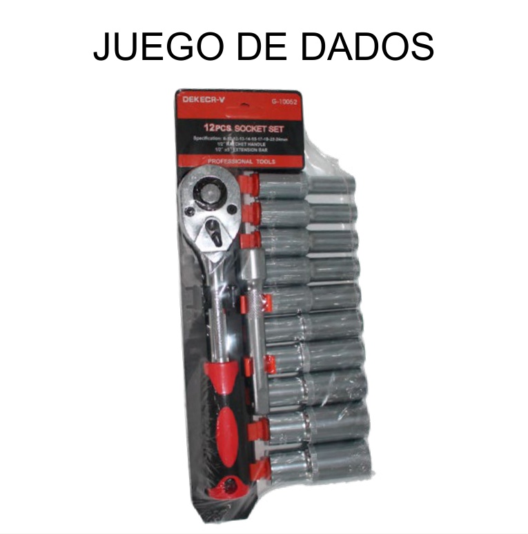 [EB-TL41462] Juego Dados Tubulares 12 Pzas TOOLMAX 8-24mm con Matraca — Caja x15 pzas