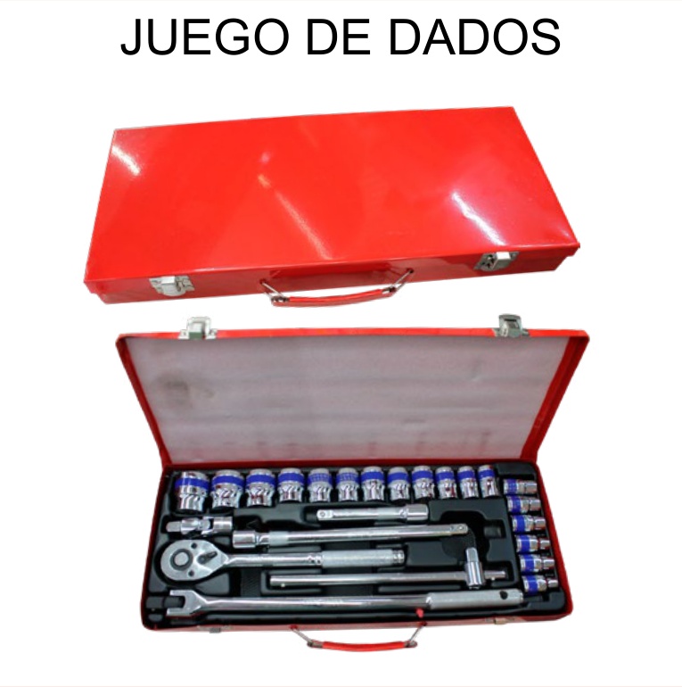 [EB-TL41605] Juego Dados 24 Pzas 1/2" en Maletín Metálico Mecánico Profesional — Caja x5 pzas