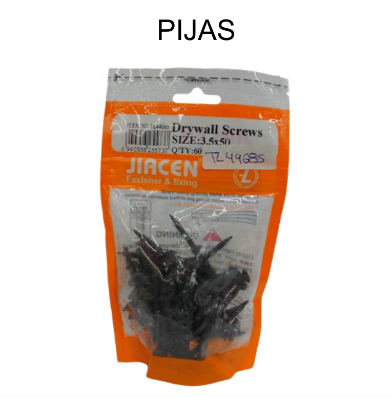 [EB-TL44685] Pija (Tornillo) Drywall 60 Pzas 3.5x50mm para Tablaroca y Perfil Metálico —…