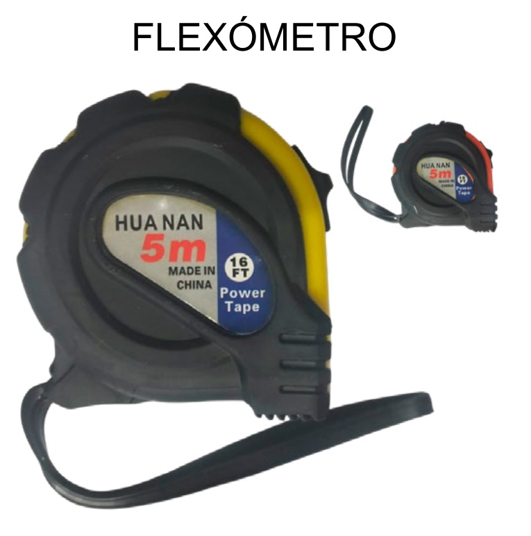 [EB-TL43086] Flexómetro (Cinta Métrica) Hua Nan EL020 5M x25mm Económico — Caja x120 pzas