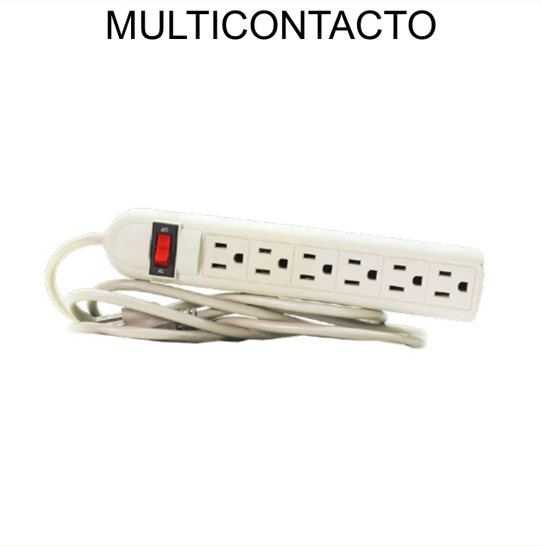 Multicontacto 6 Entradas 110V Cable 2.8M Regleta Larga — Caja x60 pzas