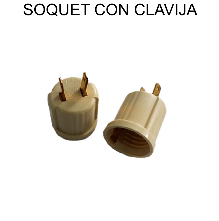 Soquet (Portalámpara) con Clavija Integrada E27 Caja 50 Pzas — Caja x600 pzas
