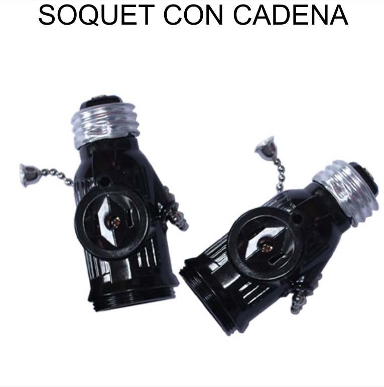 [EB-TL44646] Soquet (Portalámpara) con Cadena Negro Colgante E27 Caja 12 Pzas — Caja x600…