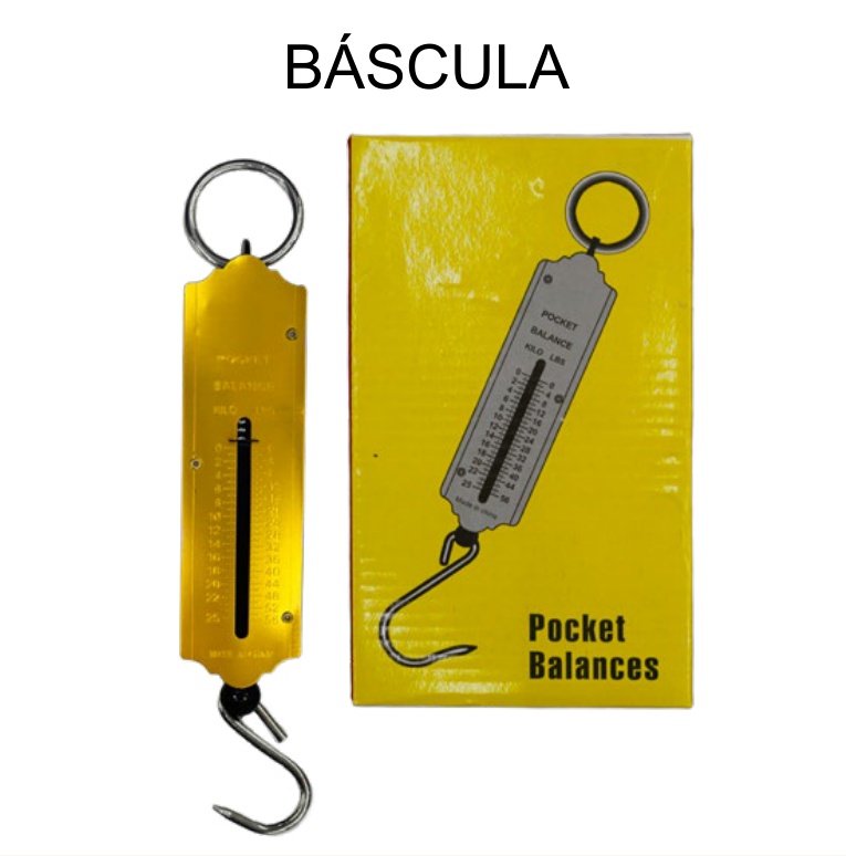 [EB-TL44729] Báscula Colgante Dinamómetro 25Kg Pocket Balance para Maletas — Caja x72 pzas