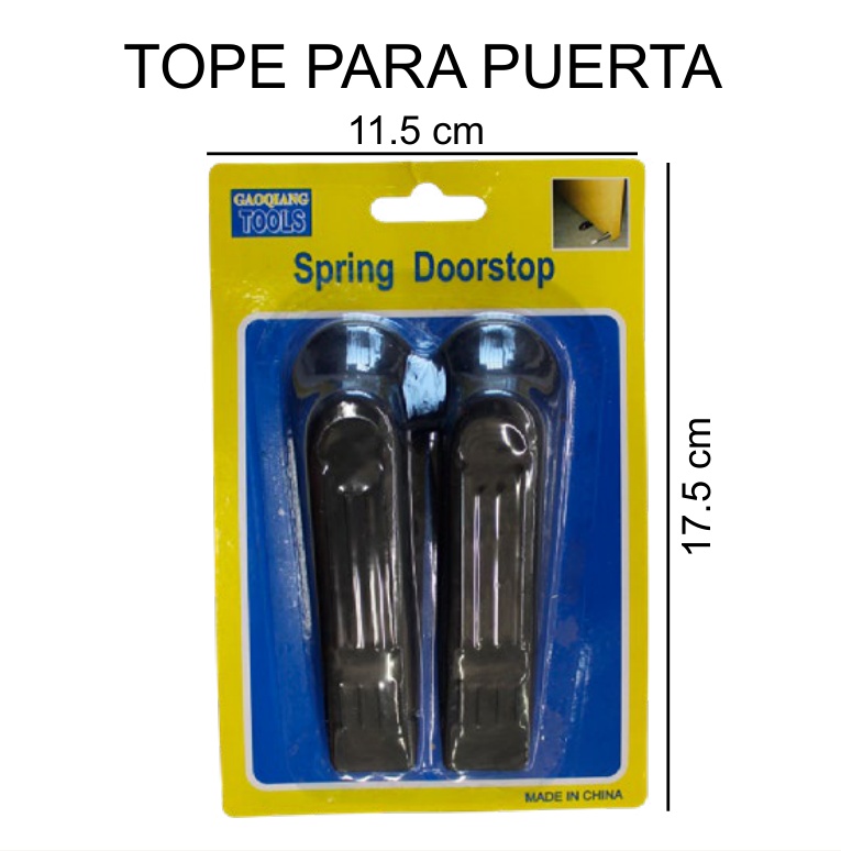 [EB-TL43518] Tope para Puerta Resorte 2 Pzas 11.5x17.5cm Sin Taladro Spring Doorstop —…
