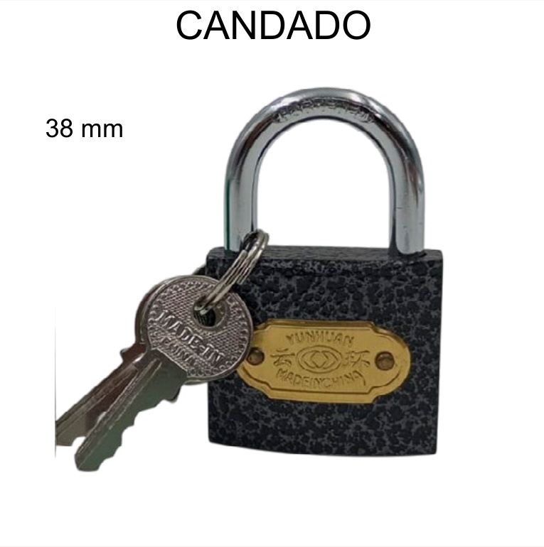 [EB-TL44571] Candado 38mm 3 Llaves Mediano para Portón y Bicicleta — Caja x240 pzas