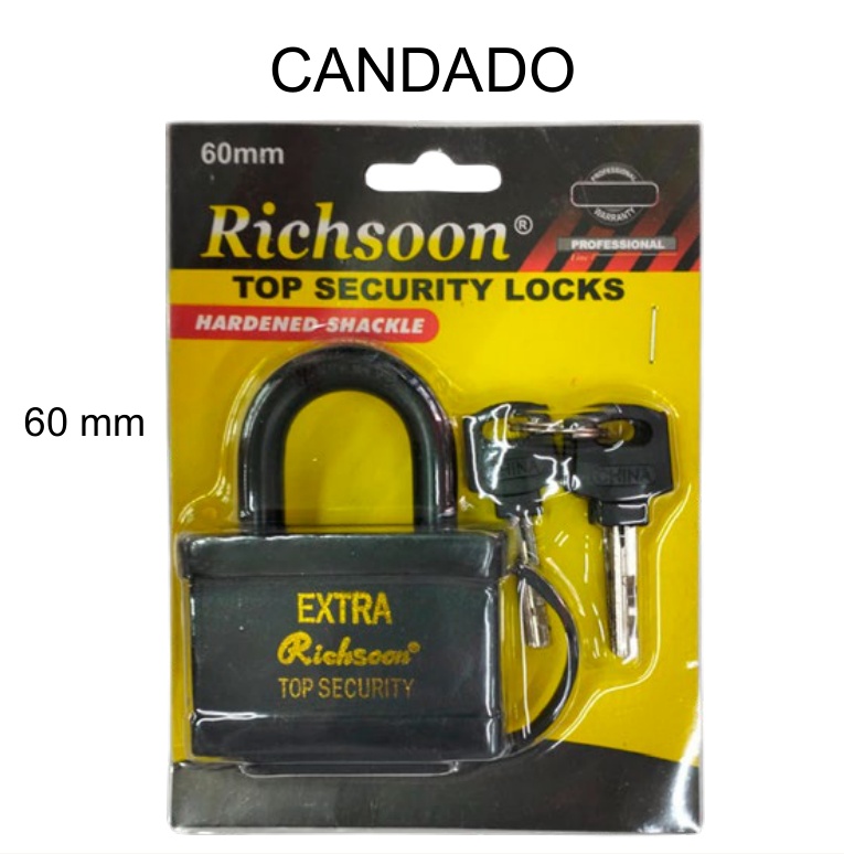 [EB-TL44591] Candado Richsoon Arco Endurecido 60mm Alta Seguridad — Caja x72 pzas