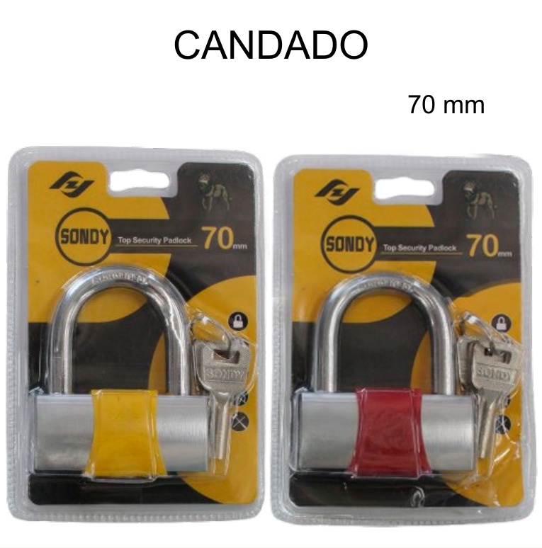 [EB-TL44813] Candado Sondy Arco Corto 70mm Colores Uso Pesado Industrial — Caja x72 pzas