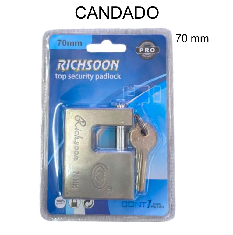[EB-TL44587] Candado Richsoon PRO Doble Cerrojo 70mm Alta Seguridad — Caja x72 pzas