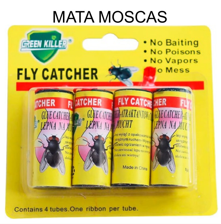 [EB-TL44780] Trampa para Moscas Adhesiva 4 Rollos sin Veneno Fly Catcher — Caja x288 pzas
