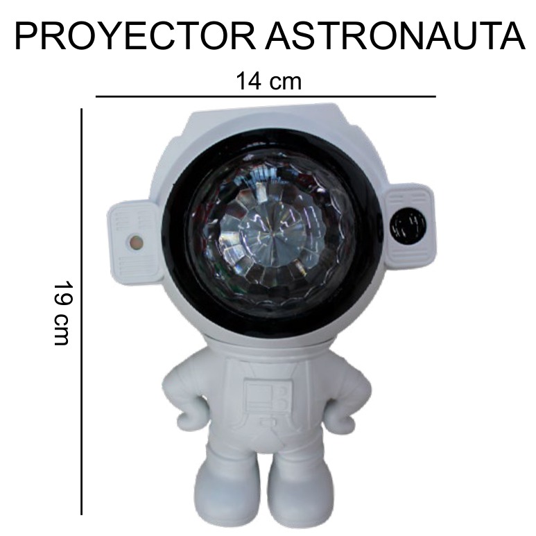 [EB-EP31378] Proyector Astronauta LED Luz Nocturna Bluetooth 14x19cm — Caja x24 pzas