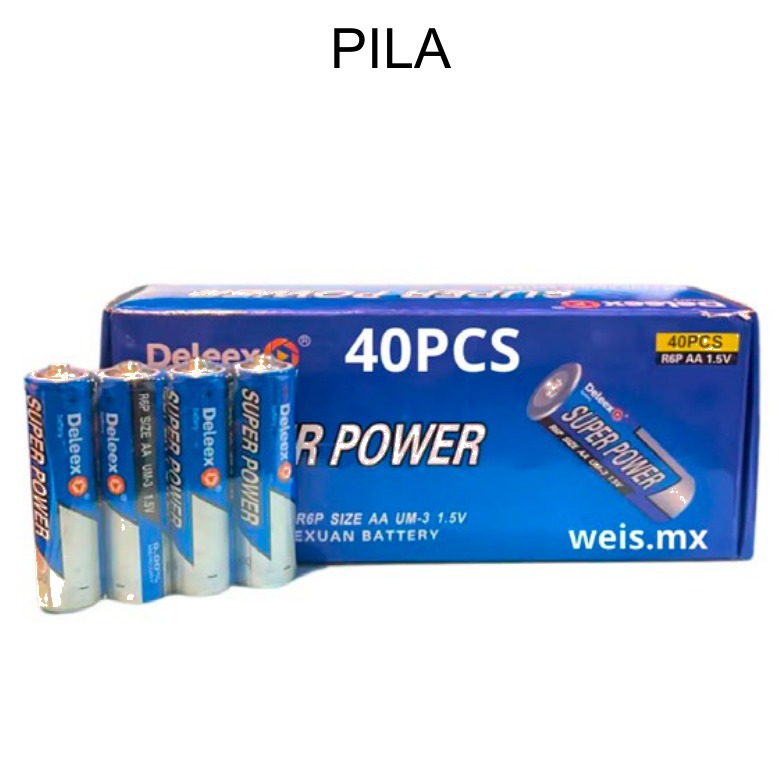 [EB-EP31916] Pila de Carbón Deleex AA 1.5v — Caja con 40 pzas — Caja x180 pzas