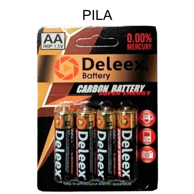 [EB-EP31920] Pila Carbón Deleex Battery AA 1.5v — Caja 12 paq x4 — Caja x288 pzas