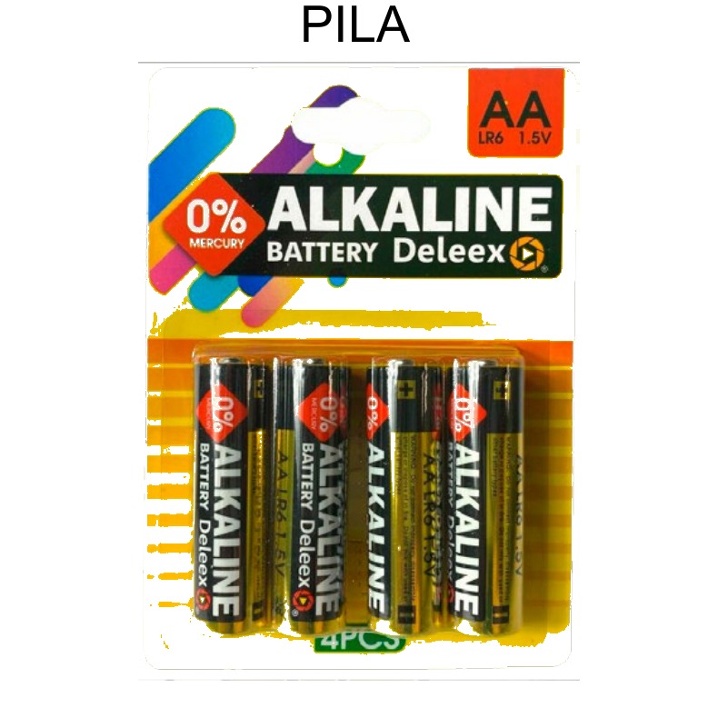 [EB-EP31923] Pila Alcalina Deleex AA 1.5v LR6 — Caja 12 paq x4 — Caja x96 pzas