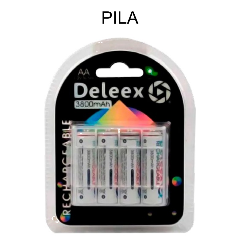 [EB-EP31928] Pila Recargable Deleex AA 1.2v 3800mAh — Caja x4 — Caja x100 pzas
