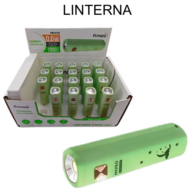 [EB-EP31835] Linterna Recargable LED con Cable USB 0.6w 1000mAh — Caja x240 pzas