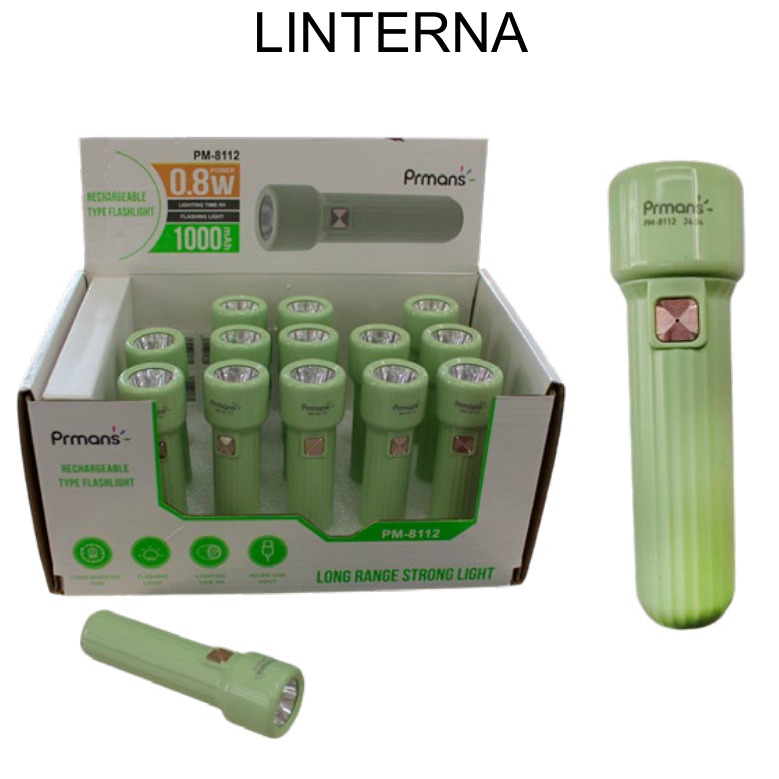 [EB-EP31836] Linterna Recargable LED con Cable USB 0.8w 1000mAh — Caja x180 pzas