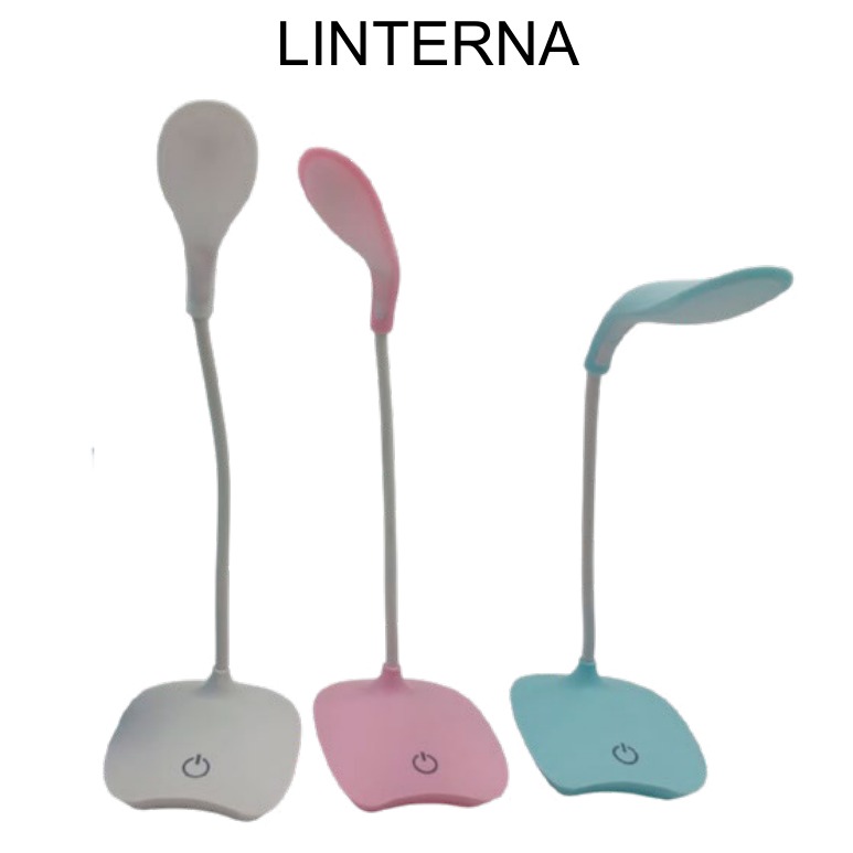 [EB-EP31840B] Lámpara de Escritorio Recargable Cuello de Ganso 3 Colores 27cm — Caja x120 pzas