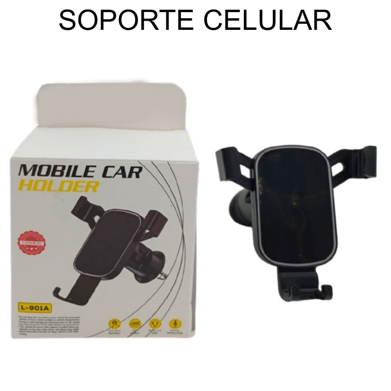 [EB-EP31881] Soporte para Celular para Auto Ventila Succión L-901A 10cm — Caja x100 pzas