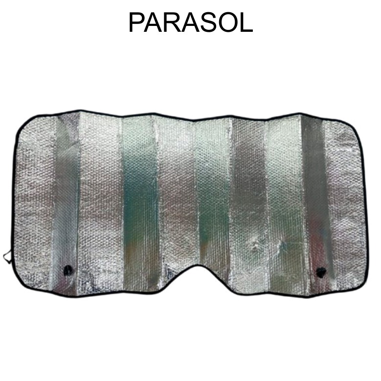 [EB-EP31983] Parasol de Carro Plateado Laminado 130x60cm — Caja x100 pzas