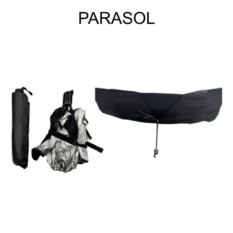 [EB-EP31989] Parasol de Carro Plegable con Funda Talla Estándar — Caja x50 pzas