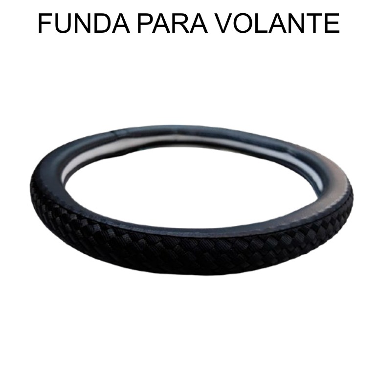 [EB-AT7402] Funda para Volante Negro Cosida 38cm — Caja x50 pzas