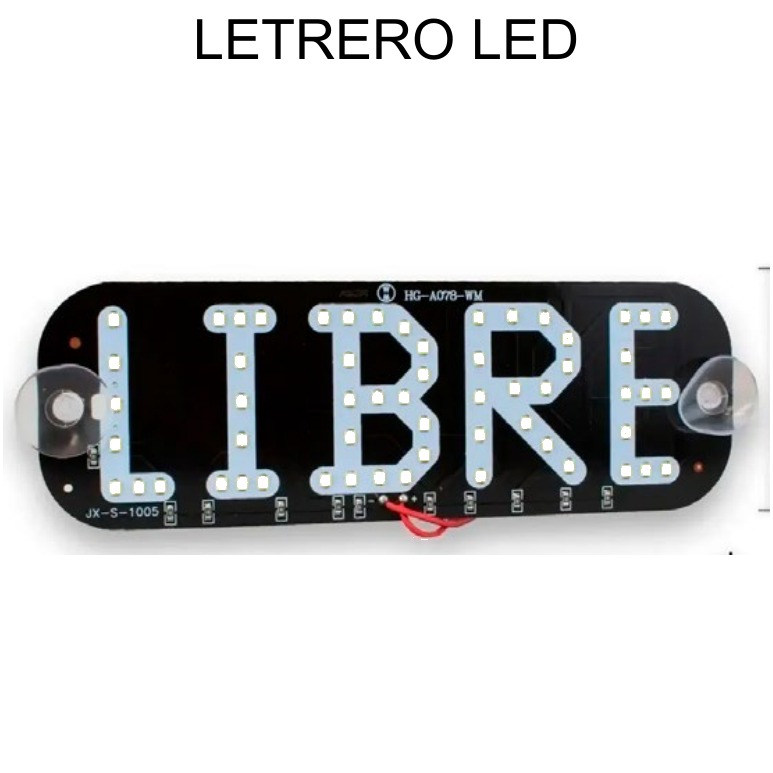 [EB-EP31984] Letrero LED LIBRE para Taxi 19x6cm con Ventosas — Caja x500 pzas