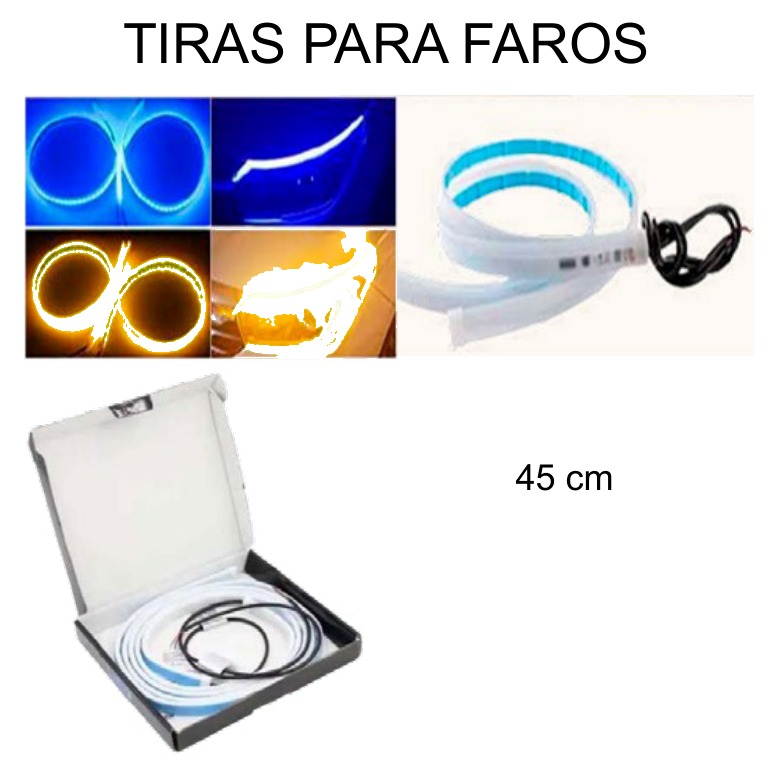 [EB-EP31055] Tiras LED para Faros Azul con Ámbar DRL 45cm par — Caja x100 pzas