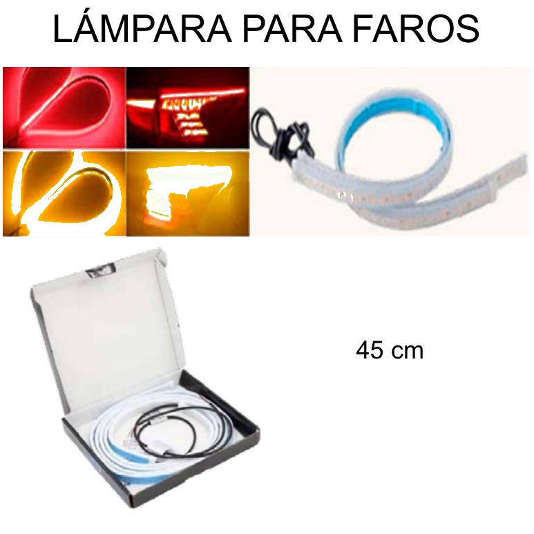 [EB-EP31056] Tiras LED para Faros Rojo con Ámbar DRL 45cm par — Caja x100 pzas