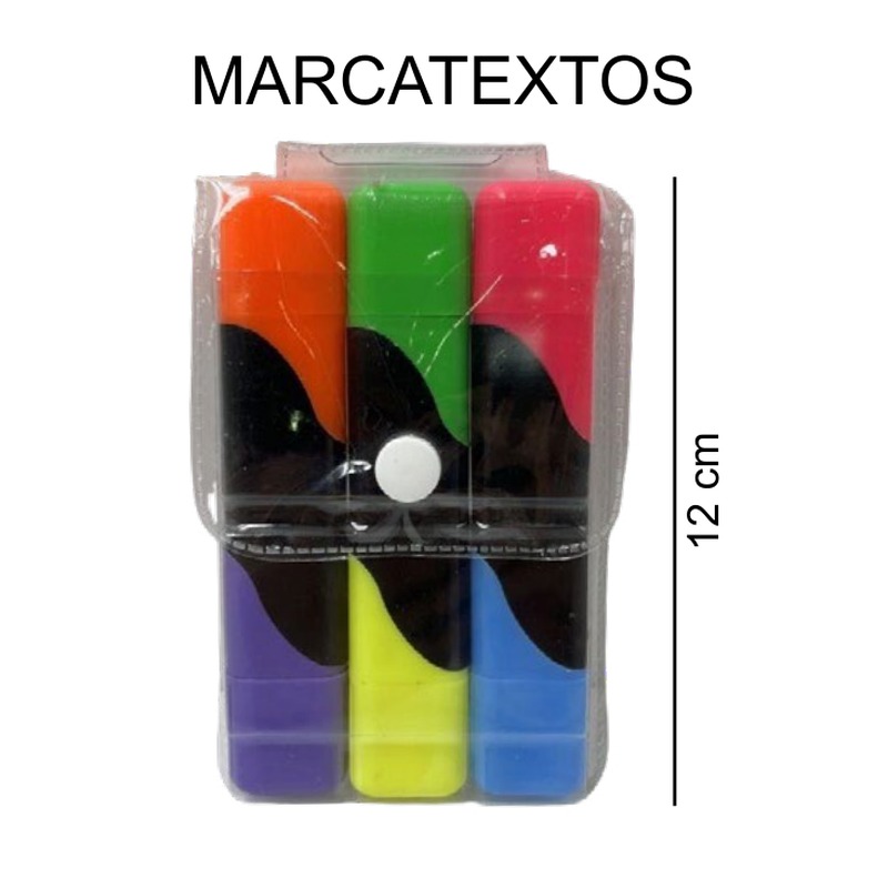 [EB-ST39680] Marcatextos doble punta 6 colores set 12cm — Caja x400 pzas