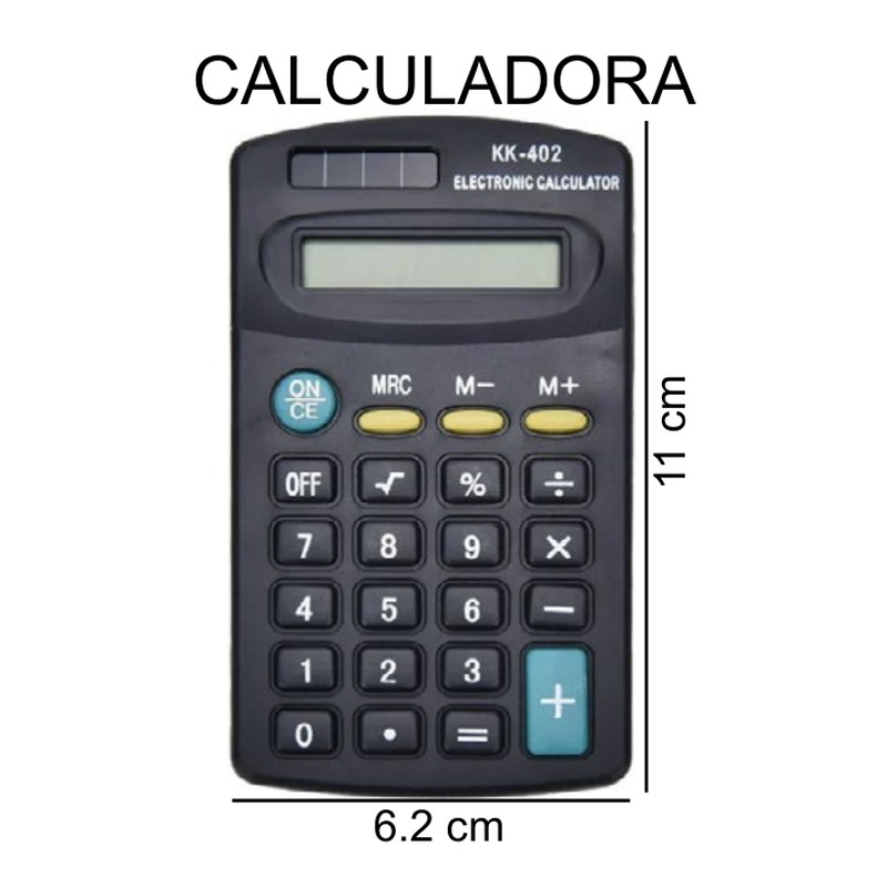 [EB-EP32206] Calculadora básica 8 dígitos KK-402 6x11cm — Caja x400 pzas