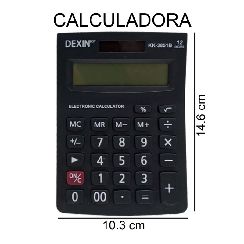 [EB-EP32207] Calculadora escritorio 12 dígitos KK-3851B 10x14cm — Caja x180