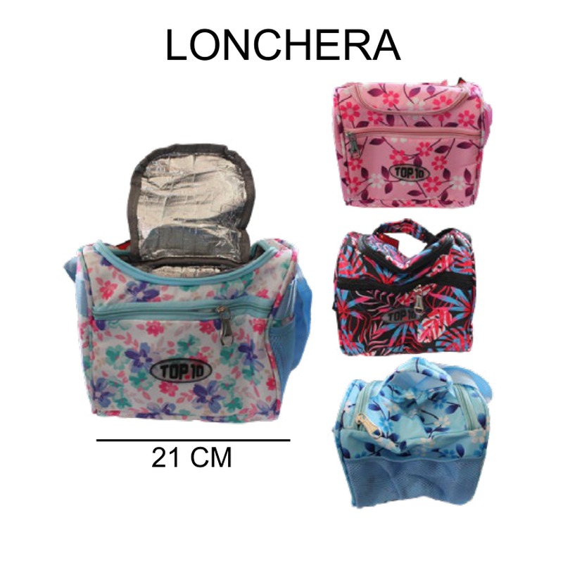 [EB-BG55375] Lonchera térmica escolar con asa 5 colores 21cm — Caja x96 pzas