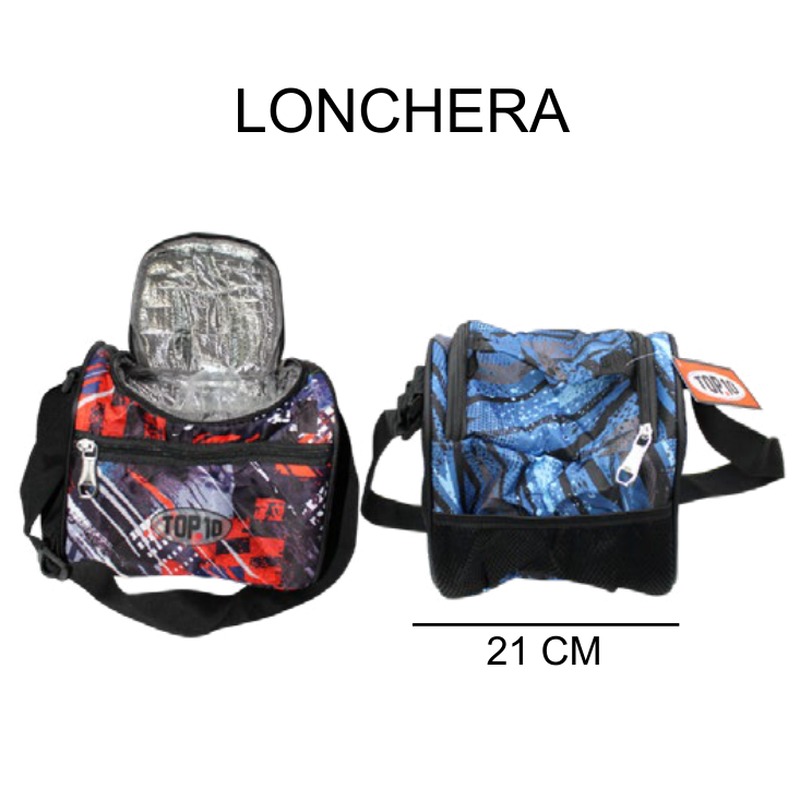 [EB-BG55374] Lonchera térmica escolar con asa 3 colores 21cm — Caja x96 pzas