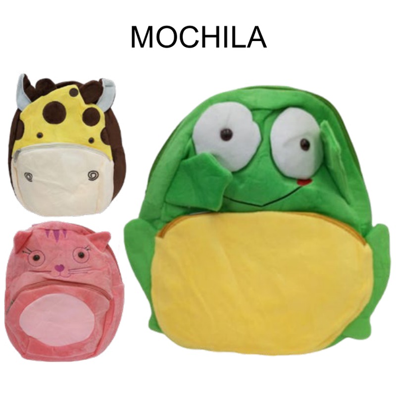 [EB-BG53878] Mochila infantil figura animal peluche 15" — Caja x240 pzas