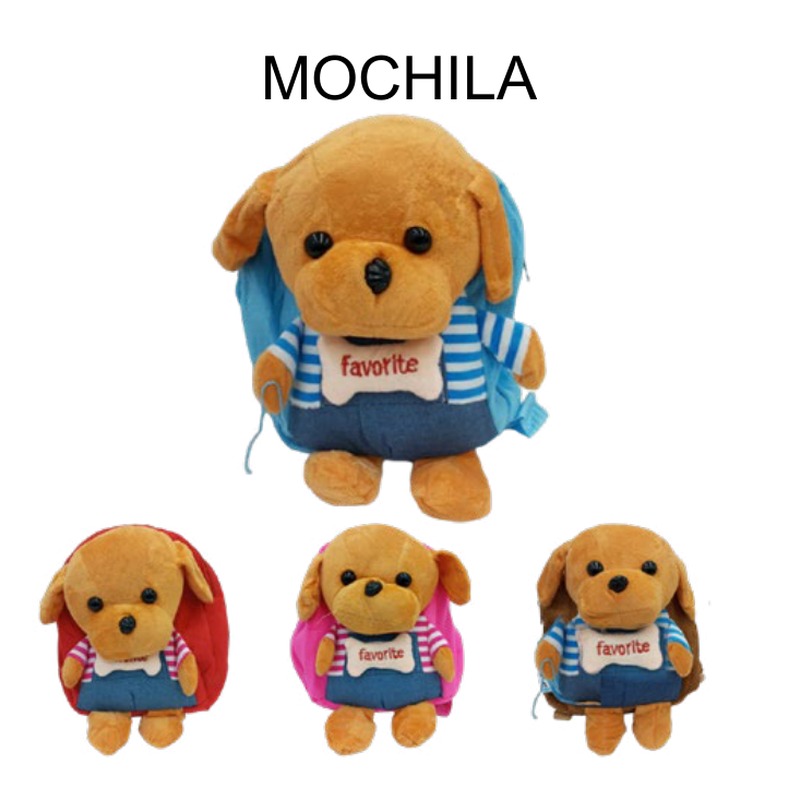 [EB-BG54649] Mochila peluche figura perrito 22x25cm — Caja x160 pzas