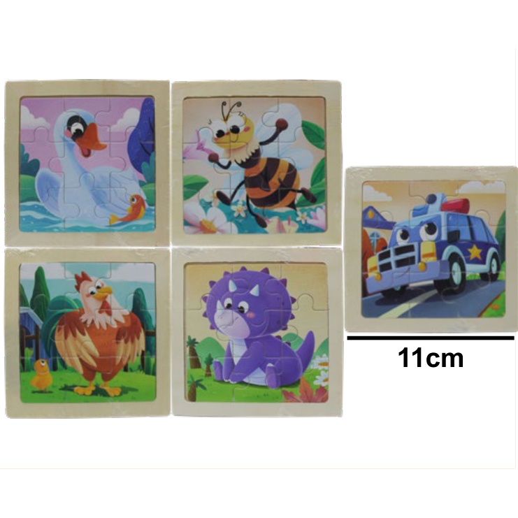 [EB-TY364088] Rompecabezas Madera MDF 11cm Cuadrado — Caja x600 pzas ref.TY364088