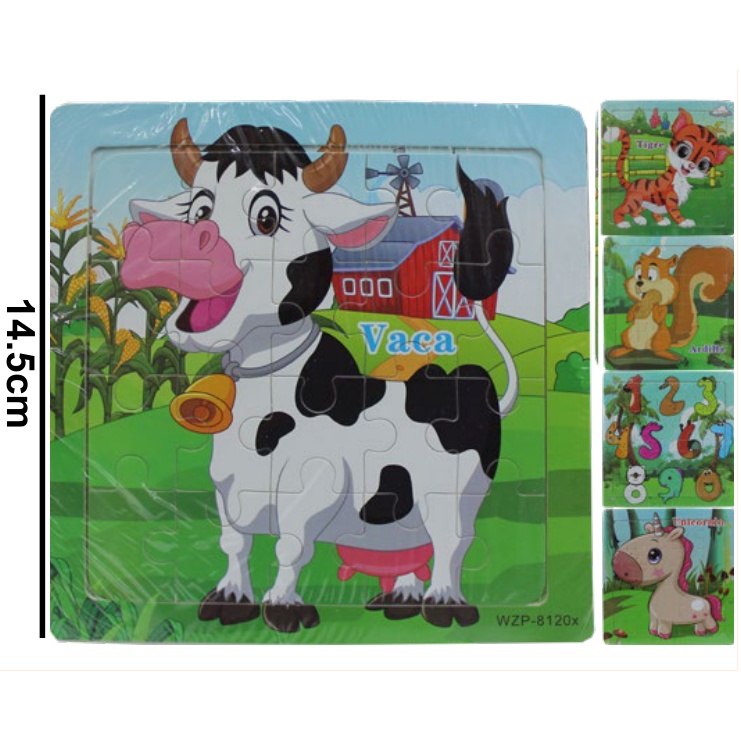 [EB-TY363992] Rompecabezas Madera MDF 14.5cm Cuadrado — Caja x500 pzas ref.TY363992