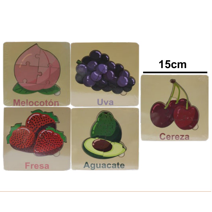 [EB-TY363964] Rompecabezas Madera Tema Frutas 15cm — Caja x500 pzas ref.TY363964