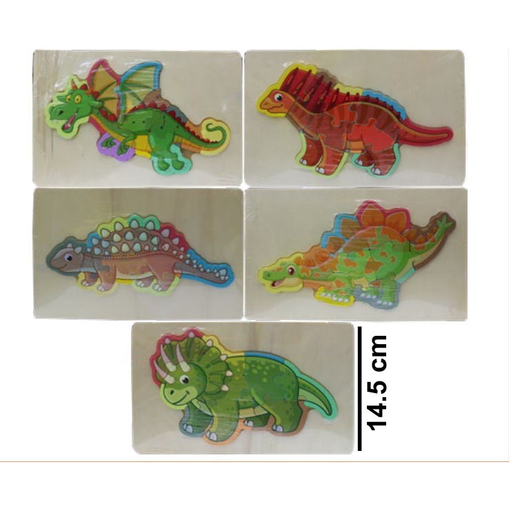 [EB-TY363939] Rompecabezas Madera Tema Dinosaurios 22x14.5cm — Caja x200 pzas ref.TY363939