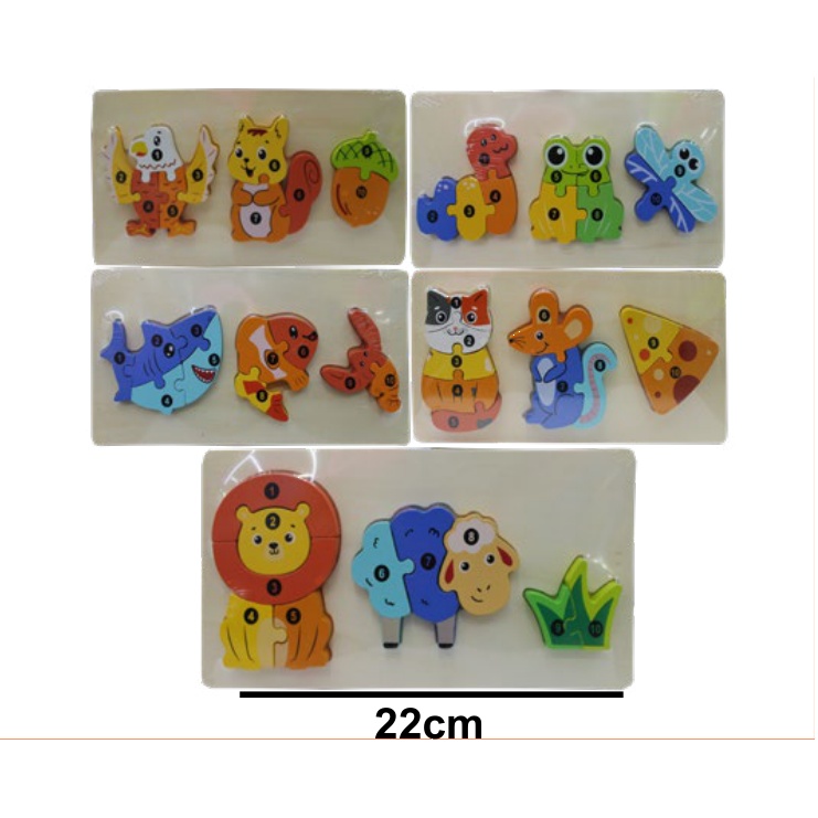 [EB-TY364018] Rompecabezas Madera Infantil 22x11cm — Caja x200 pzas