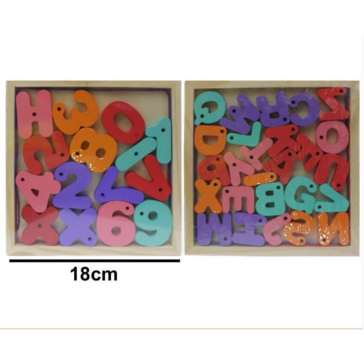 [EB-TY364017] Rompecabezas Madera Letras Números 18cm Surtido — Caja x160 pzas ref.TY364017