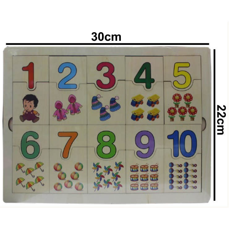 [EB-TY363973] Tablero Didáctico Madera Números 30x22cm — Caja x120 pzas ref.TY363973