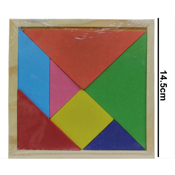 [EB-TY363951] Tangram Madera 7 Piezas Colores 14.5cm — Caja x500 pzas ref.TY363951