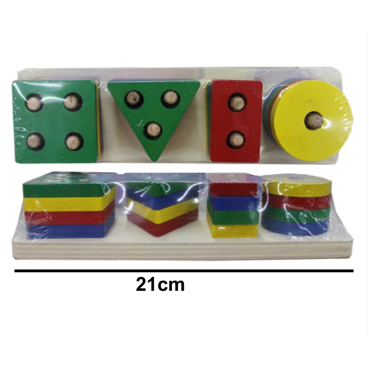 [EB-TY364069] Encastre Figuras Geométricas Madera 21x6cm — Caja x120 pzas ref.TY364069