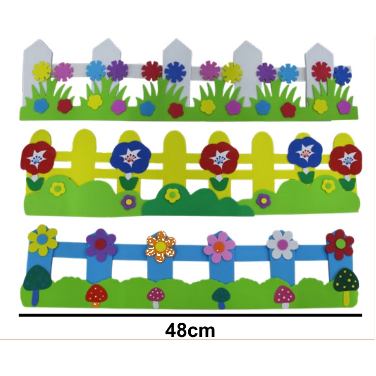 [EB-TY364208] Didáctico Foami Jardín Flores 48x10cm — Caja x300 pzas ref.TY364208