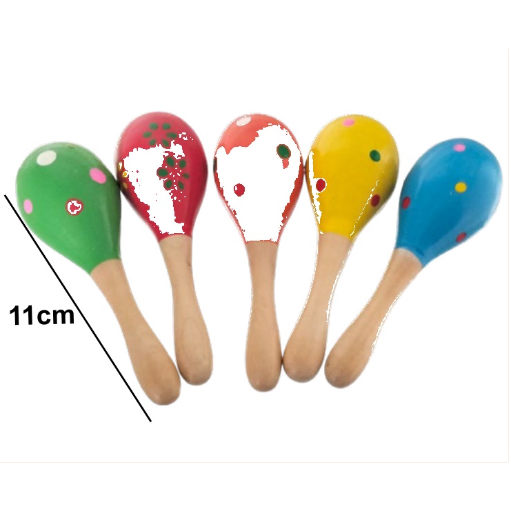 [EB-TY362550] Maracas Madera Pintadas Colores 11x4cm Par — Caja x700 pzas ref.TY362550