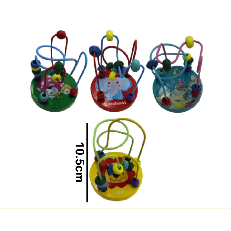 [EB-TY363994] Laberinto Cuentas Madera Alambre Colores 10.5cm — Caja x100 pzas ref.TY363994